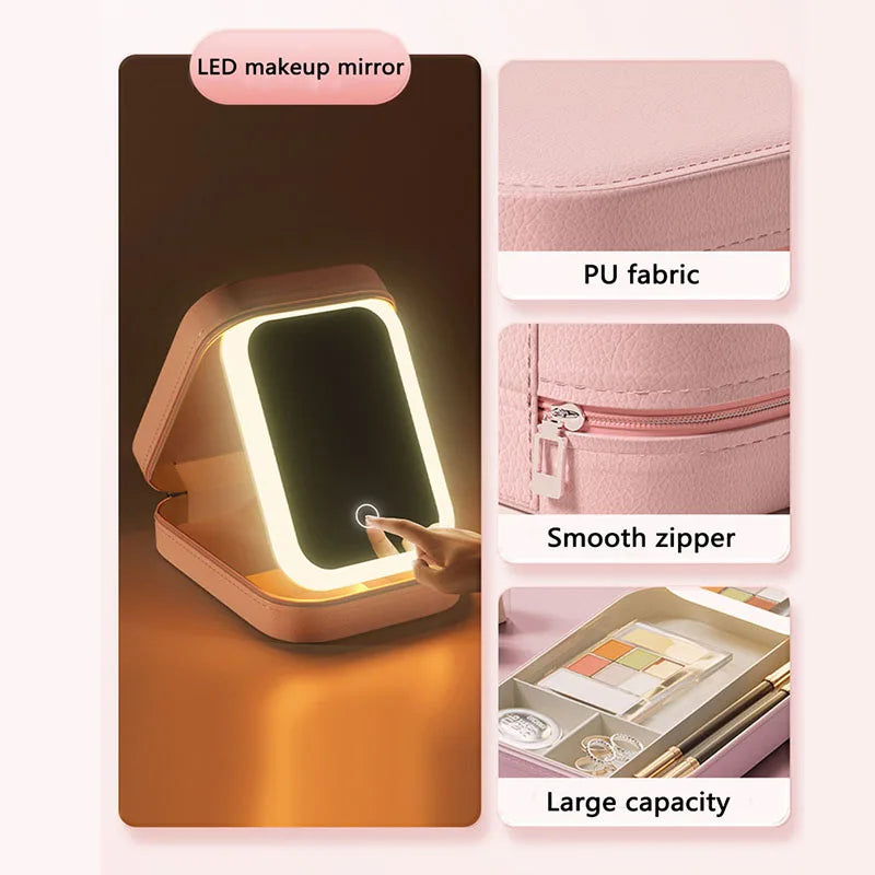 Shine and Stash – Portable LED Lighted Makeup Case